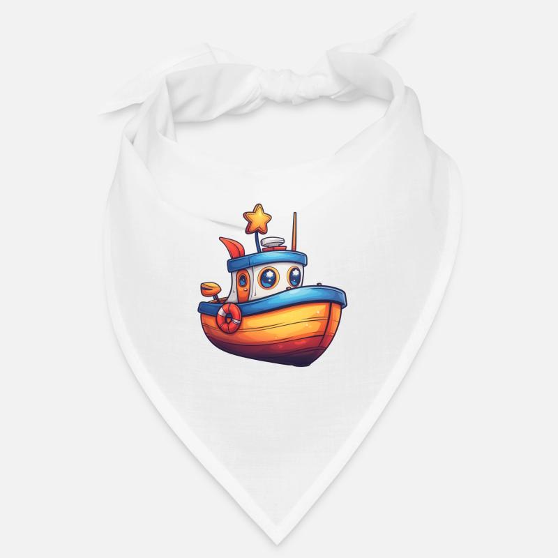 Bateau de pêche - Bandana - blanc