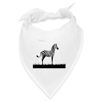 Zebra Minimalismus - Bandana - Weiß - Vorne