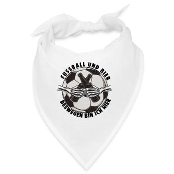 Fussball und Bier Trinkspruch - Bandana - Weiß - Vorne