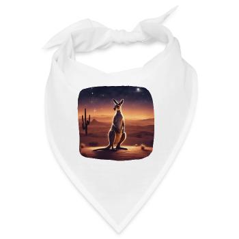 Känguru in der Wüste - Bandana - Weiß - Vorne