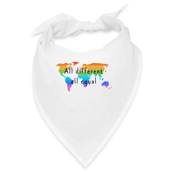 all different all equal. Love is Love. - Bandana - Weiß - Vorne