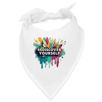 Rediscover Yourself Flower Motivational Graphic - Bandana - Weiß - Vorne