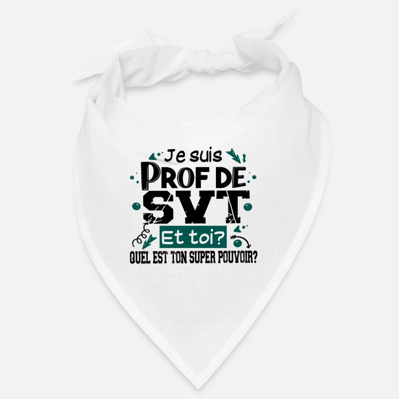 Prof Professeur SVT Sciences Vie Terre Métier - Bandana - blanc