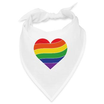 Regenbogen Herz | Pride - Bandana - Weiß - Vorne