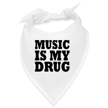 music is my drug - Bandana - Weiß - Vorne