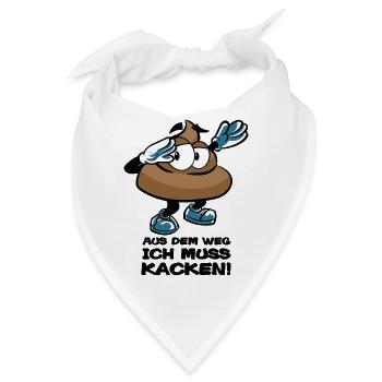 DABBING POOP ICH MUSS KACKEN KACKE - Bandana - Weiß - Vorne