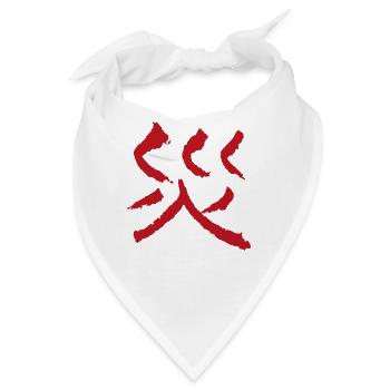 Desaster / Katastrophe (Auf Japanisch) ROT - Bandana - Weiß - Vorne