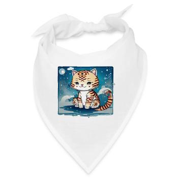 Ein Katzen Design, das nicht süßer sein könnte. - Bandana - Weiß - Vorne