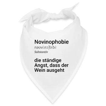 Novinophobie - Definition - Wortspiel - Bandana - Weiß - Vorne