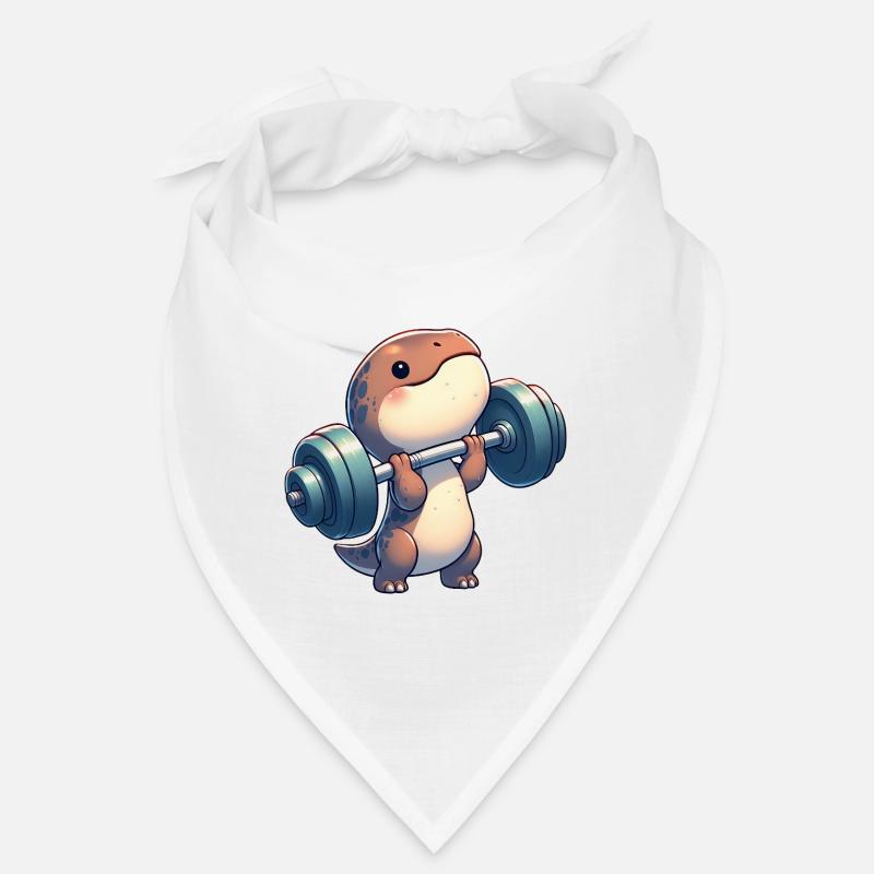 Chibi Dino T-Rex Workout with Dumbbells Bandana