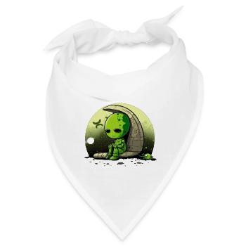 Trauriger Alien - Bandana - Weiß - Vorne