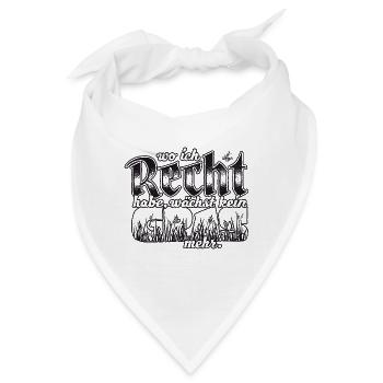 Handlettering „Wo ich recht habe, wächst …" - Bandana - Weiß - Vorne