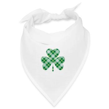 St. Patrick's Irish Tartan Kleeblatt - Bandana - Weiß - Vorne