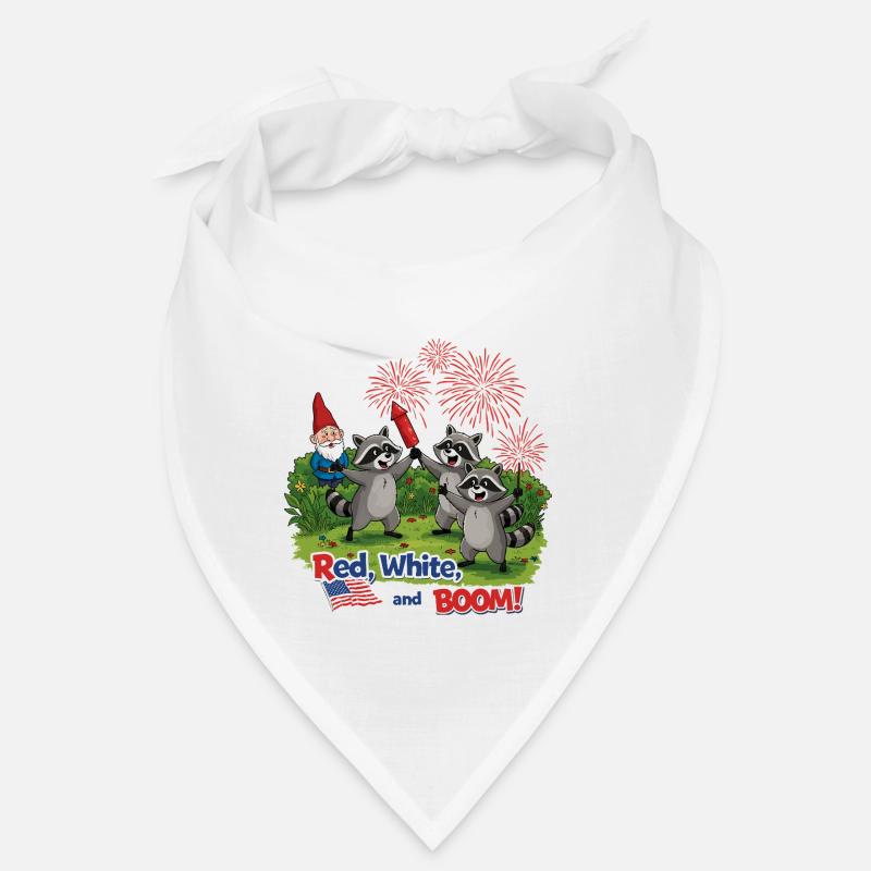 Raccoon 4th of July Fireworks Party Bandana