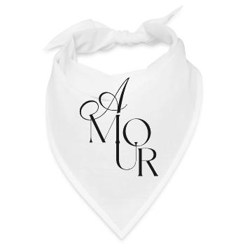 Elegantes Monogramm Amour  - Bandana - Weiß - Vorne