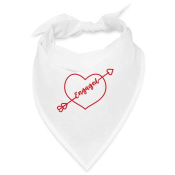 Engaged Braut Verloben Herz Verlobung Verlobte - Bandana - Weiß - Vorne