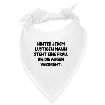 Hinter Lustigen Mann Steht Frau Die Augen Verdreht - Bandana - Weiß - Vorne