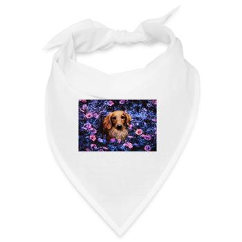 hübscher Hund im Mitternachtsgarten verloren - Bandana - Weiß - Vorne