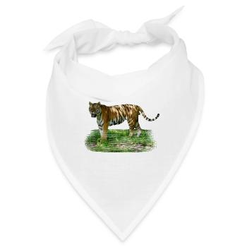 Der Tiger ist eine in Asien verbreitete Großkatze - Bandana - Weiß - Vorne
