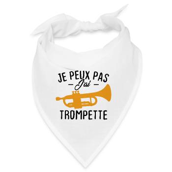 Ich kann nicht trompeten - Bandana - Weiß - Vorne