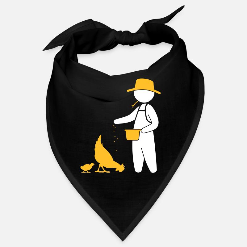 Farmer Feeding The Chickens Bandana