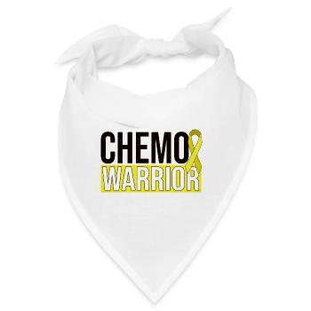Chemo Warrior - Gelbe Schleife - Bandana - Weiß - Vorne