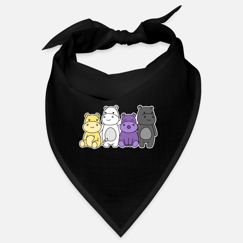 Nonbinary Flag Hippo Design for Proud Enbys Bandana