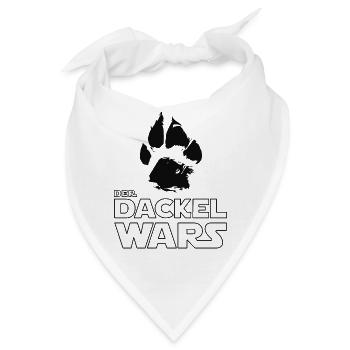 Der Dackel Wars - mit Hundepfote und Schriftzug - Bandana - Weiß - Vorne