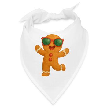 Sonnenbrillen-Gingerbread Spaß - Bandana - Weiß - Vorne