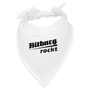Bitburg rockt - Textdesign mit Stadtnamen - Bandana - Weiß - Vorne