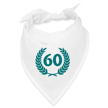Lorbeerkranz & Zahl (60) - Bandana - Weiß - Vorne
