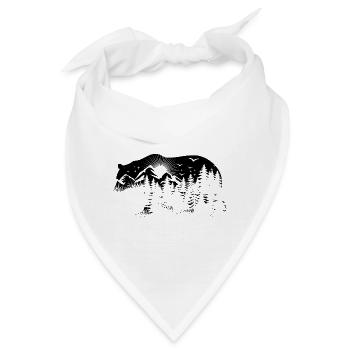 Bär Silhouette - Artenschutz - Lebensraum - Bandana - Weiß - Vorne
