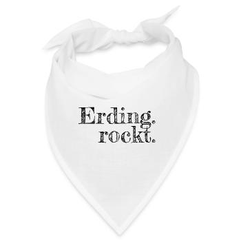 Erding rockt - Textdesign mit Stadtnamen - Bandana - Weiß - Vorne