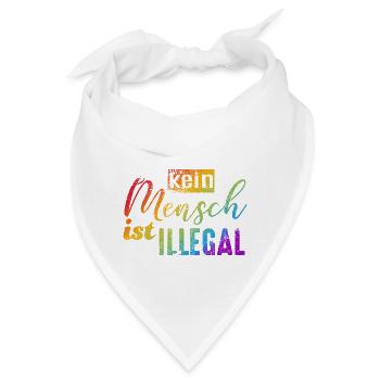 Kein Mensch ist illegal - FCK NZS - Bandana - Weiß - Vorne