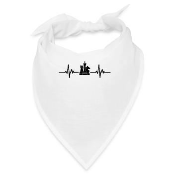 Herzfrequenz eines Schachspielers - Bandana - Weiß - Vorne