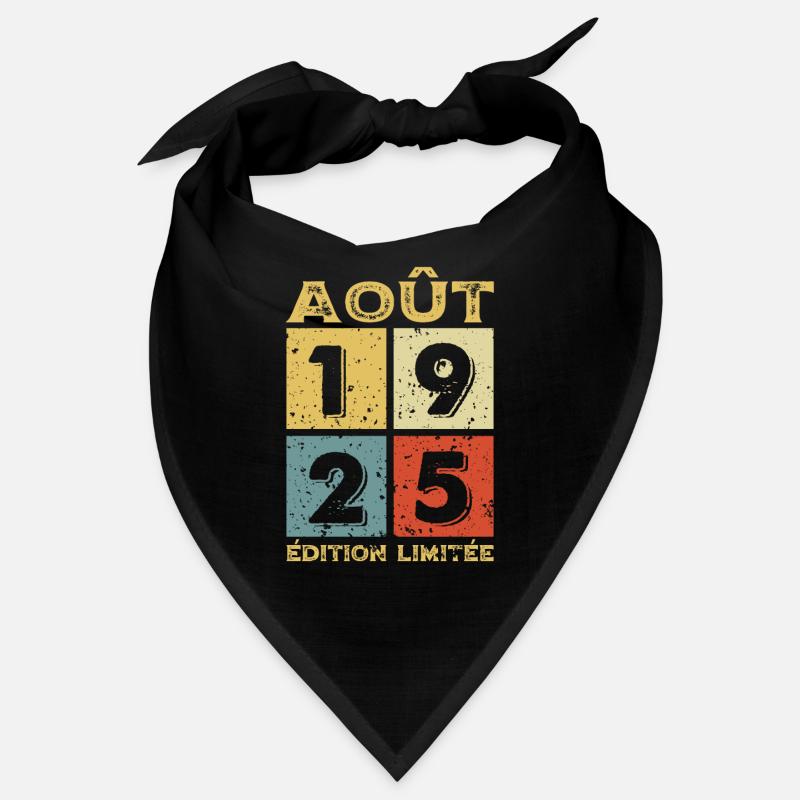 Août 1925 Original Idée Cadeau Anniversaire Bandana