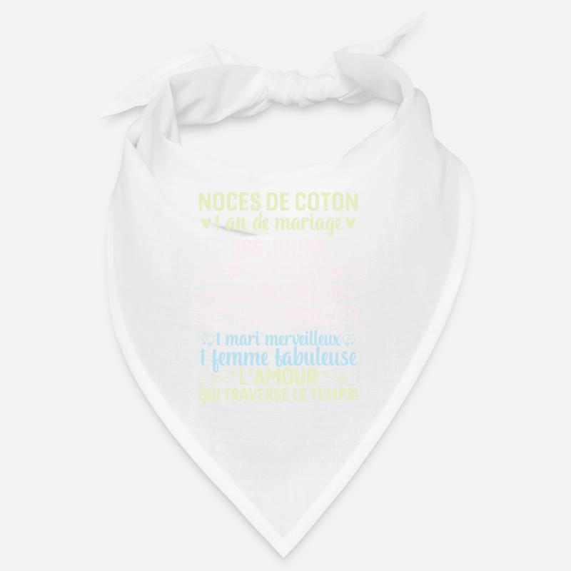 Noces De Coton 1 An De Mariage - Bandana - blanc
