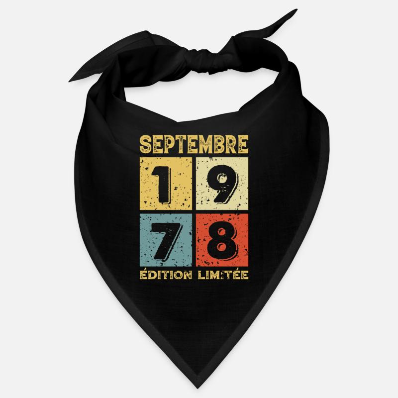 Septembre 1978 Original Idée Cadeau Anniversaire Bandana
