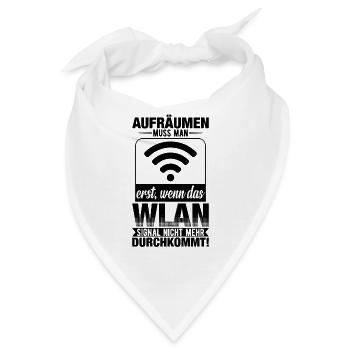 Aufräumen Muss Man Erst Wenn Das Wlan - Bandana - Weiß - Vorne