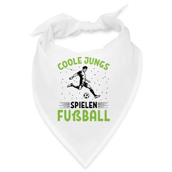 Coole Jungs Spielen Fußball - Bandana - Weiß - Vorne