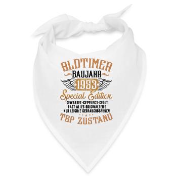 BD - Oldtimer Baujahr Jahrgang 1953 retro red - Bandana - Weiß - Vorne