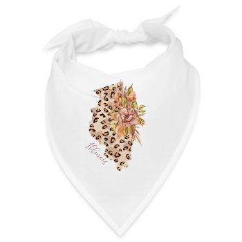 Illinois Leopard-muster Karte Leo State - Bandana - Weiß - Vorne