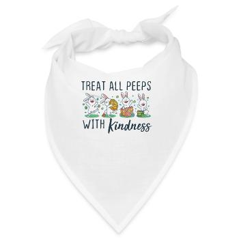 Behandeln Sie alle Peeps mit Freundlichkeit Osterlehrer Geschenk - Bandana - Weiß - Vorne