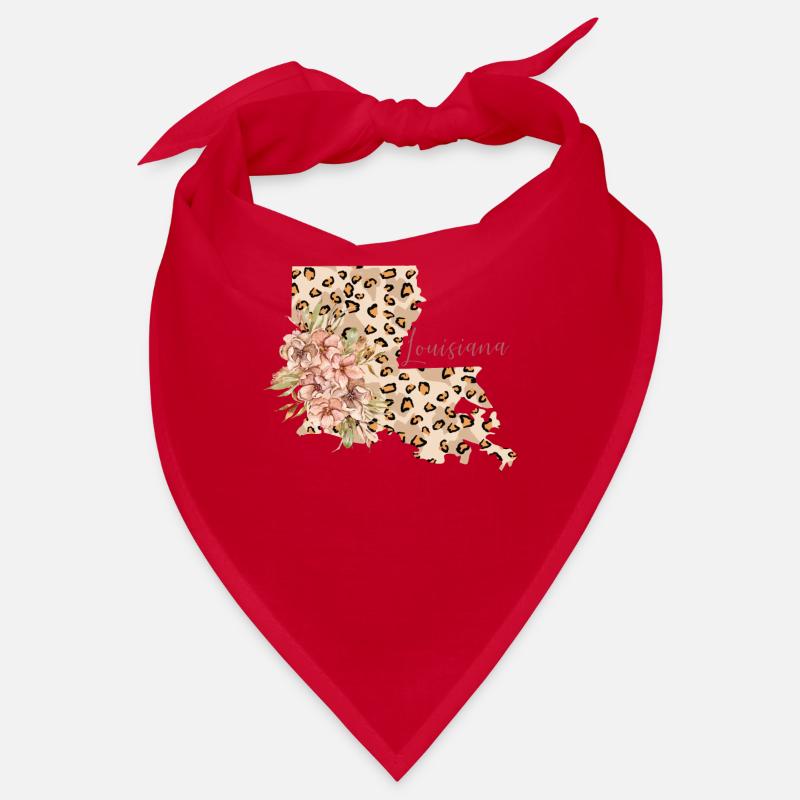 Louisiana leopard pattern map Bandana