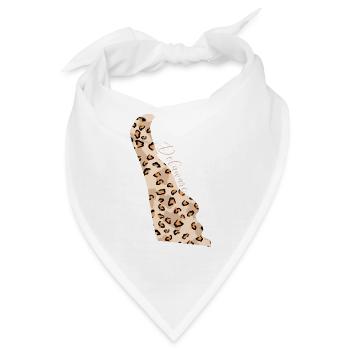 Leopard-muster Karte Staat Delaware - Bandana - Weiß - Vorne