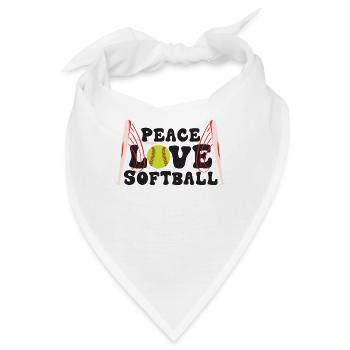 Mädchen Frieden Liebe Softball - Bandana - Weiß - Vorne