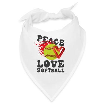 Mädchen Frieden Liebe Softball - Bandana - Weiß - Vorne