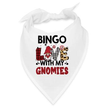 Bingo Liebe Mit Meinen Gnomies Buffalo Plaid Bingo - Bandana - Weiß - Vorne