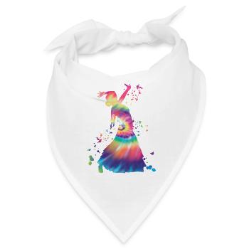 Flamenco Frau Mit Flamencokleid - Bandana - Weiß - Vorne