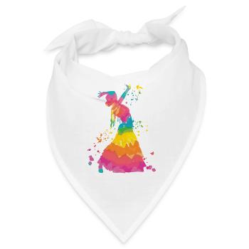Flamenco Frau Mit Flamencokleid - Bandana - Weiß - Vorne